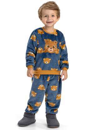 Magicamente Kids - Pijama de Inverno Bebê Feminino - Teddy Marinho - MAGICAMENTE KIDS