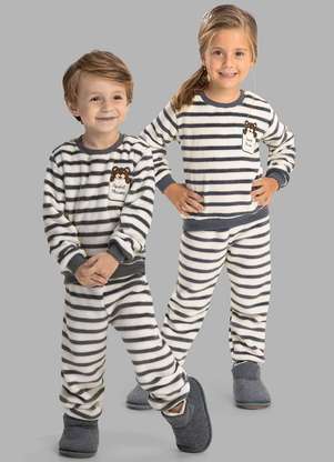 Magicamente Kids - Pijama de Inverno Bebê Unissex - Listrado - MAGICAMENTE KIDS