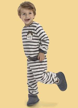 Magicamente Kids - Pijama de Inverno Bebê Unissex - Listrado - MAGICAMENTE KIDS
