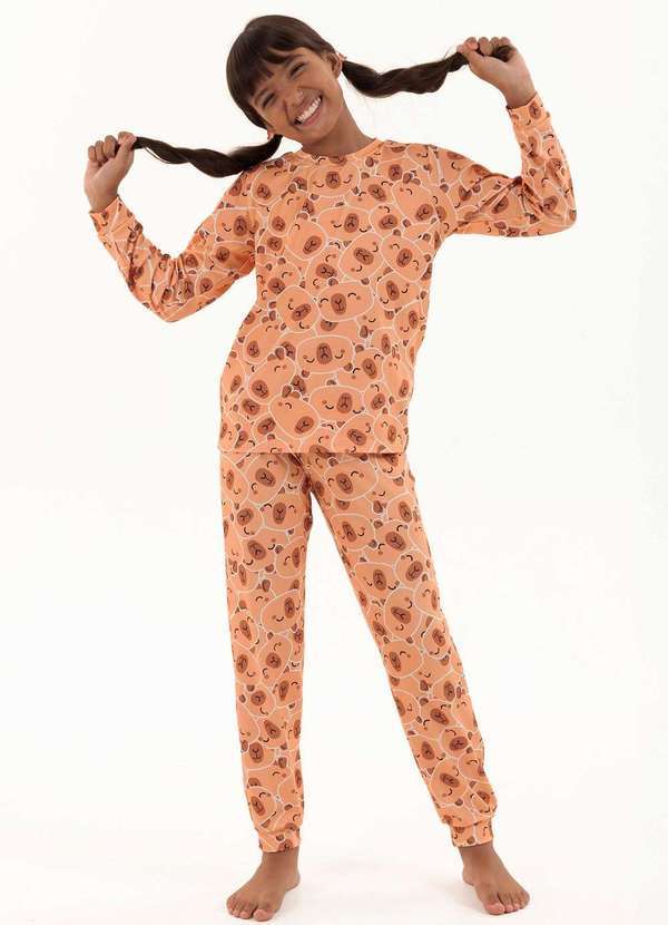Magicamente Kids - Pijama Longo de Inverno Infantil Feminino - Cap-Invasão