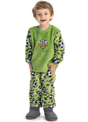 Magicamente Kids - Pijama de Inverno Bebê Masculino - Futebol Verde - MAGICAMENTE KIDS