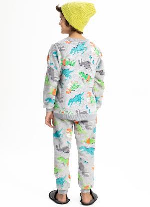 Magicamente Kids - Pijama Infantil em Fleece Masculino - Dinossauros - MAGICAMENTE KIDS