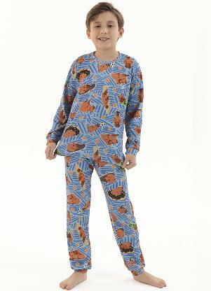 Magicamente Kids - Pijama Longo de Inverno Infantil Masculino - Capivaras Radicais - MAGICAMENTE KIDS