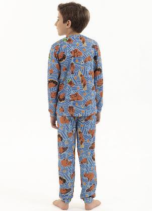 Magicamente Kids - Pijama Longo de Inverno Infantil Masculino - Capivaras Radicais - MAGICAMENTE KIDS