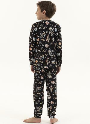 Magicamente Kids - Pijama Longo de Inverno Infantil Masculino - Explorador do Cosmos - MAGICAMENTE KIDS