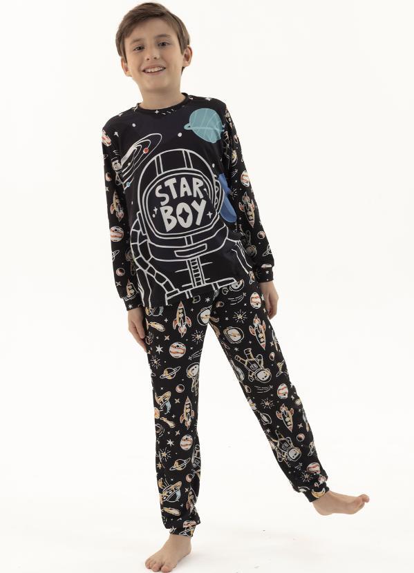 Magicamente Kids - Pijama Longo de Inverno Infantil Masculino - Explorador do Cosmos
