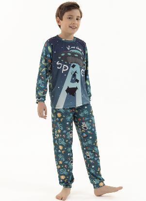 Magicamente Kids - Pijama Longo de Inverno Infantil Masculino - Soneca Sideral - MAGICAMENTE KIDS