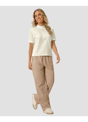 Cereja Rosa - Blusa Feminina em Meia Malha com Gola Alta Branco - CEREJA ROSA