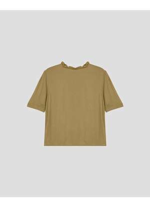 Cereja Rosa - Blusa Feminina em Viscose com Amarração na Gola Begee - CEREJA ROSA