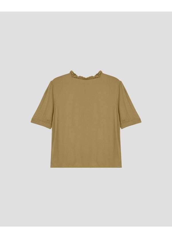 Cereja Rosa - Blusa Feminina em Viscose com Amarração na Gola Begee