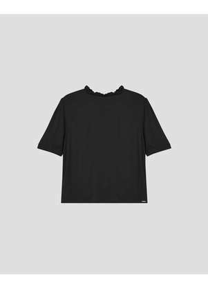 Cereja Rosa - Blusa Feminina em Viscose com Amarração na Gola Preto - CEREJA ROSA