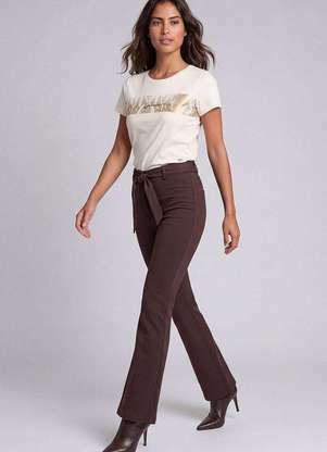 Cereja Rosa - Blusa Feminina Manga Curta em Meia Malha - Branco - CEREJA ROSA