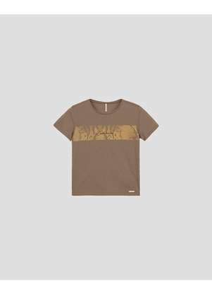 Cereja Rosa - Blusa Feminina Manga Curta em Meia Malha - Marrom - CEREJA ROSA