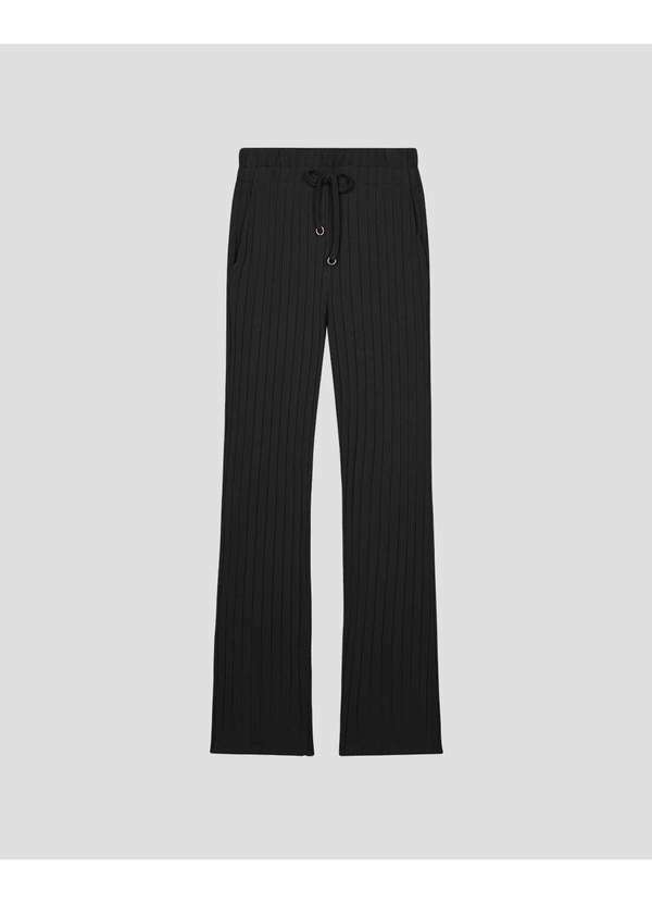 Cereja Rosa - Calça Feminina em Cotton Canelado com Bolso Preto