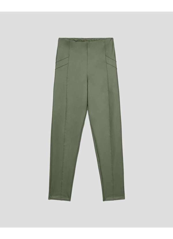 Cereja Rosa - Calça Montaria Plus Size em Neocouro Verde