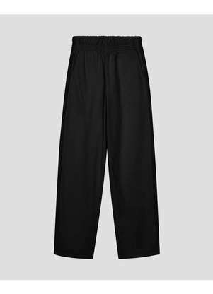 Cereja Rosa - Calça Wide Leg Feminina em Moletom com Bolso Preto - CEREJA ROSA