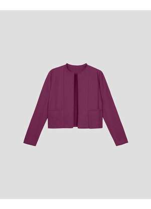 Cereja Rosa - Casaco Feminino em Moletinho com Bolso Roxo - CEREJA ROSA