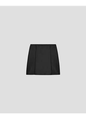 Cereja Rosa - Saia Curta em Neocouro com Elastano Preto - CEREJA ROSA
