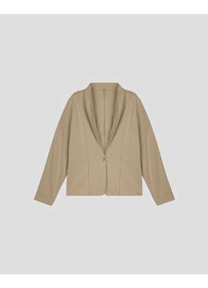 Cereja Rosa - Blazer Feminino Plus Size em Moletinho - Bege - CEREJA ROSA