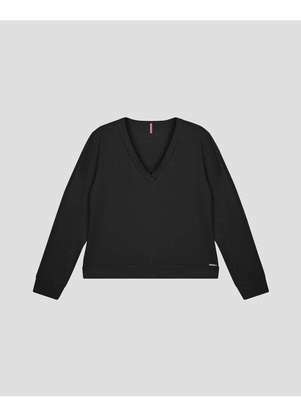 Cereja Rosa - Blusão Feminino Plus Size Moletinho Sarjado Preto - CEREJA ROSA