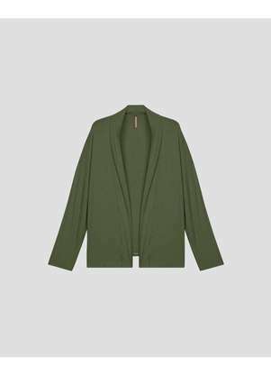 Cereja Rosa - Cardigan Feminino Plus Size em Viscose Canelada Verde - CEREJA ROSA