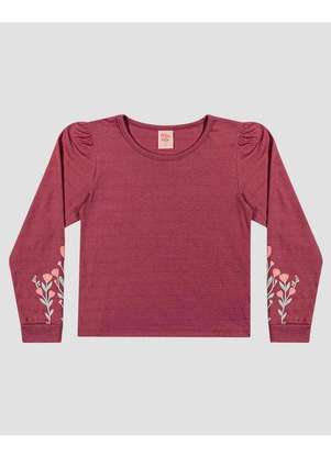 Kely Kety - Blusa Infantil Manga Longa com Estampa Relevo Bordo - KELY KETY