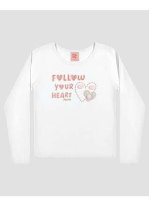 Kely Kety - Blusa Infantil Menina Manga Longa com Pompom Branco - KELY KETY