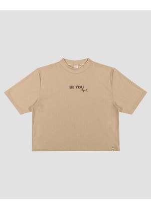 Based - Blusa Juvenil Feminina Canelada com Estampa Bege - BaseD