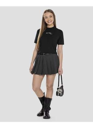 Based - Blusa Juvenil Feminina Canelada com Estampa Preto - BaseD