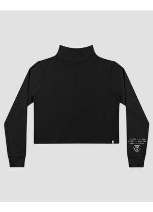 Based - Blusão Juvenil Feminino em Molecotton com Gola Alta Preto - BaseD