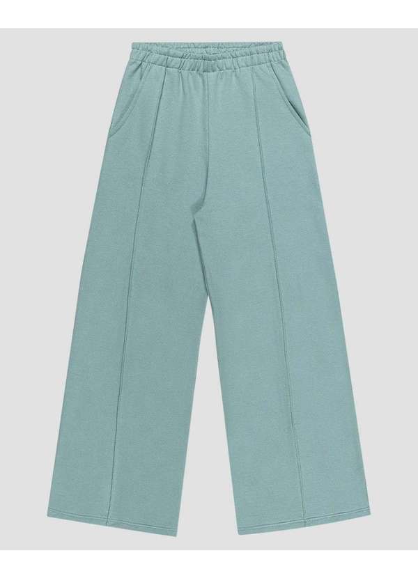Kely Kety - Calça Infantil Menina em Moletinho Sarjado com Bolso Verde