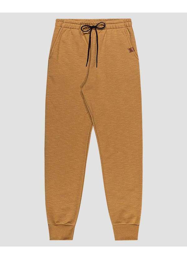 Reirex - Calça Infantil Menino em Moletom Flamê Marrom