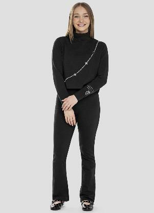 Based. - Calça Juvenil Feminina em Molecotton Preto - BASED.