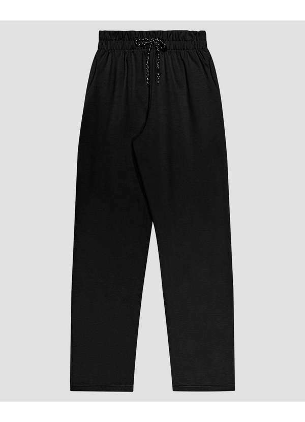 Based - Calça Juvenil Feminina em Moletom com Bolso Preto