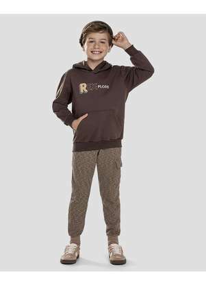 Reirex - Calça Moletom com Bolso Lapela Marrom - REIREX