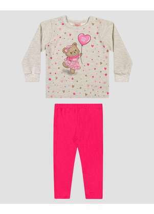 Kely Kety - Conjunto Bebê Menina Blusão e Legging Mescla - KELY KETY