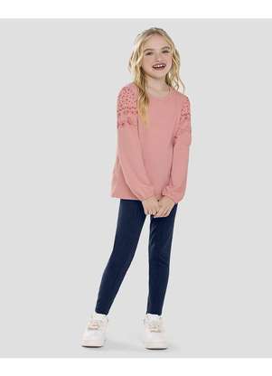 Kely Kety - Conjunto Blusa com Estampa e Legging Rosa - KELY KETY