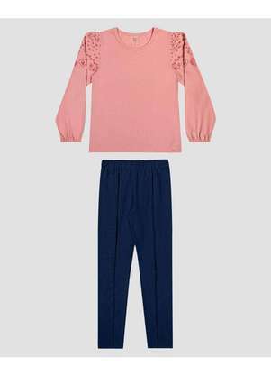 Kely Kety - Conjunto Blusa com Estampa e Legging Rosa - KELY KETY