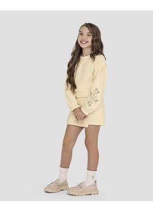 Kely Kety - Conjunto Blusão e Saia Moletom Persa Bege - KELY KETY