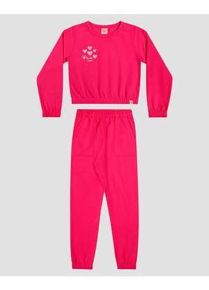 Kely Kety - Conjunto Infantil Menina Blusão e Calça Rosa - KELY KETY