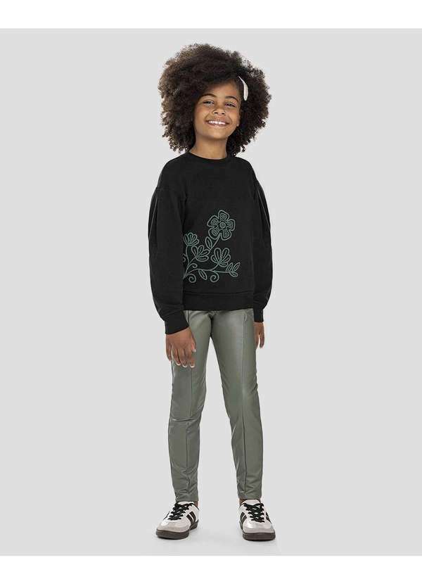 Kely Kety - Conjunto Infantil Menina Blusão e Legging Montaria Preto