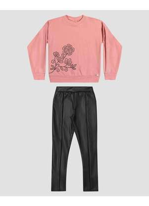 Kely Kety - Conjunto Infantil Menina Blusão e Legging Montaria Rosa - KELY KETY