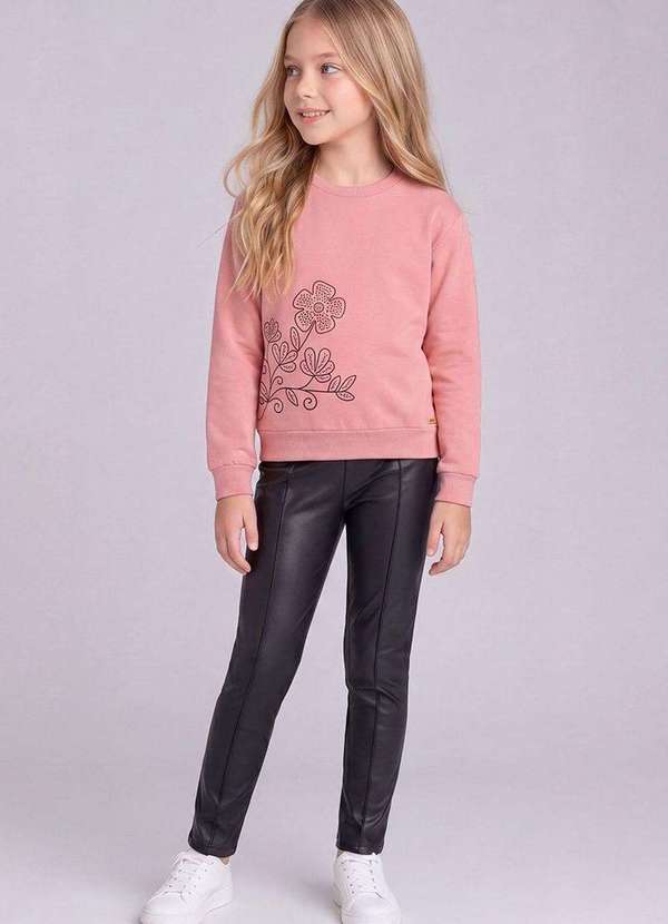 Kely Kety - Conjunto Infantil Menina Blusão e Legging Montaria Rosa
