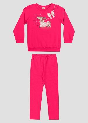 Kely Kety - Conjunto Infantil Menina Blusão e Legging Rosa - KELY KETY