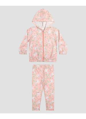 Kely Kety - Conjunto Infantil Menina Jaqueta e Calça Estampada Rosa - KELY KETY