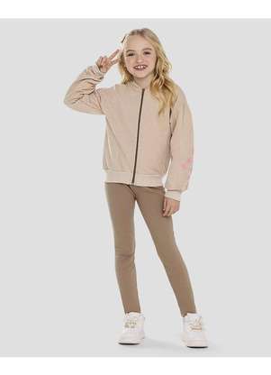 Kely Kety - Conjunto Infantil Menina Jaqueta e Legging Marrom - KELY KETY