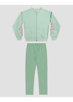 Kely Kety - Conjunto Infantil Menina Jaqueta e Legging Verde - KELY KETY