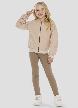 Kely Kety - Conjunto Jaqueta e Legging Marrom - KELY KETY