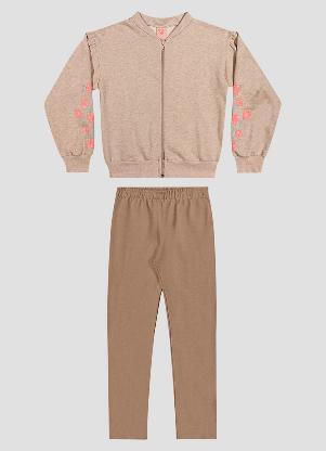 Kely Kety - Conjunto Jaqueta e Legging Marrom - KELY KETY