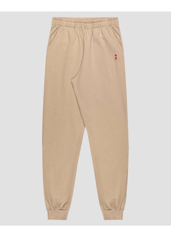 Based - Calça Jogger Juvenil Masculina em Moletom Bege